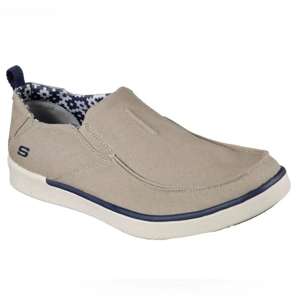 Skechers Men's Boyar Lented Slip-on Loafer Tan Size 10 Air Cooled Memory Foam